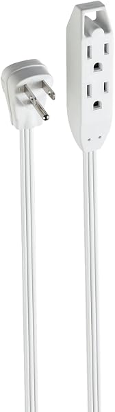 Globe Electric 24202 6.5ft Medium Duty 3-Outlet Indoor Extension Cord, Grounded, White - 2