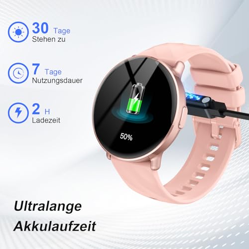 Detailliertes Display der OWMSIC Fitnessuhr mit 360x360 Auflösung - Detailansicht von Schnäppchen: OWMSIC Smartwatch...
