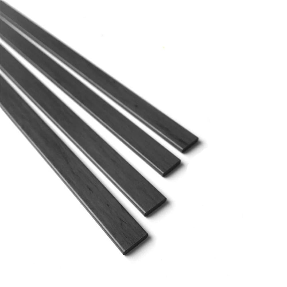 Lot de 4 barres plates en fibre de carbone pultrudée de 500 mm, 0,5 mm, 0,6 mm, 0,8 mm, 1 mm, 1,2 mm, 2 mm, 3 mm, 4 mm(1x3x500mm)