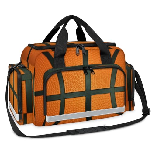 GzLeyigou First Aid Bags Empty, Orange Basketball Lace Emergency Bag First Aid Kit Multiple Compartment Kit Carrier On Call Trauma Bag For Paramedics Emergency Medical Supplies Kit