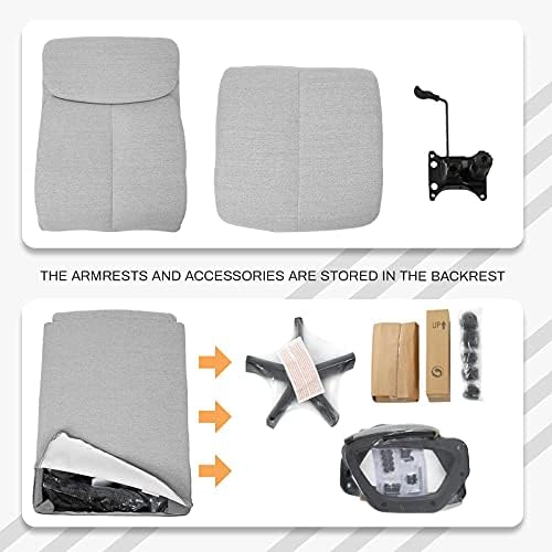 BASETBL Executive Office Chair, Ergonomic Computer Desk Chair, Padded Comfy Gaming Chair, Breathable Manager Work PC Chair, Max Capacity 308lbsGrey Fabric