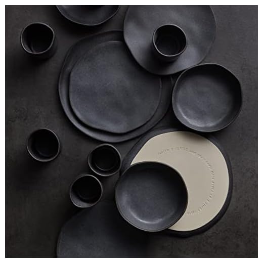 Stone by Mercer Project HEKONDA Debossed Stoneware 32-Piece Dinnerware Set, Gray