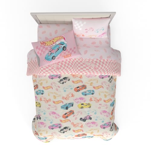 image for Hot Wheels Girls Kids Bedding Super Soft Comforter and Sheet Set with 