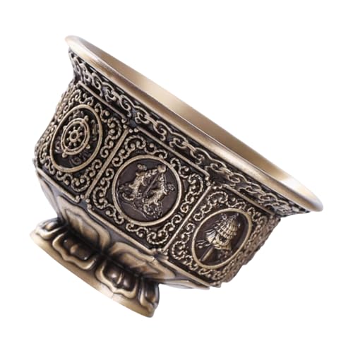 YWLUUOO Coppers Offering Bowl Eight Luckily Symbols Holy Water Supply Cup for Buddhist Ceremonies Traditional Cultural Gift Religious Ceremony Items