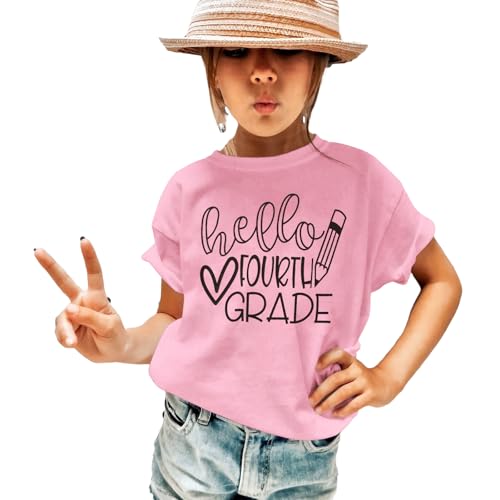 Girls Boys Back to School Shirt First 2nd Third Fourth Grade Tshirt First Day of School Outfit Kids Summer Tee Tops