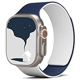MOFT【公式直営店】アップルウォッチ用バンド マグネット シリコン Apple Watch対応バンド スポーツ 交換ベルト 軽量 通気性 防汗 マグネット留め具付き コンパチブル Ultra/Ultra 2/Ultra 3/S11/S10/S9/S8/S7/S6/S5/S4/S3/S2/S1/SE/SE2/SE3に適用 42mm 44mm 45mm 46mm 49mm（ディープブルーxミスティグレー）