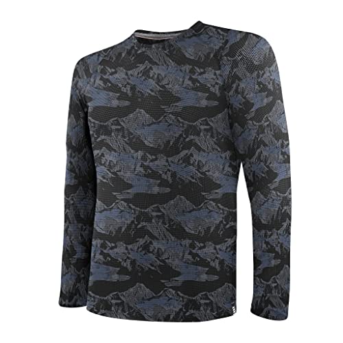 Saxx Quest Quick Dry Mesh Long Sleeve - Funktionsunterwäsche - Herren Navy Mountainscape M