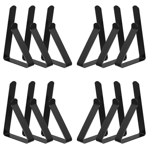 WRITWAA Pinzas para Manteles de Acero Inoxidable para Exterior, 12 Unidades, Tamaño Pequeño 7,5x4,5x1,2 Cm, Clips Antiviento para Picnic y Mesa de Comedor al Aire Libre