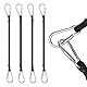 URAQT Gummibänder mit Haken, 4 Stück Bungee Cords with Steel Carabiners, Vielseitiger Expander mit Haken, Gummispanner für Gepäck, Fracht und Meh, 30cm Gummiseile