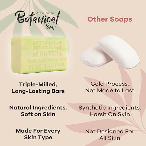 Australian Botanical Soap Aloe Vera With Green Tea Extract 6.6 Oz. (187 G) Soap Bars thumb #5