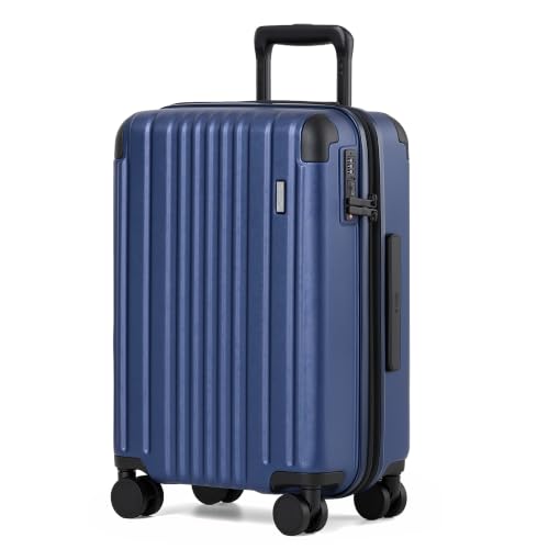 Image of Coolife Luggage, Lightweight and Durable Hardshell, 20 in, Navy Blue