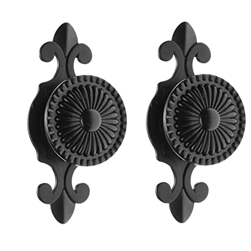 Mgoodoo 2 Stück Antike Schubladenknöpfe Gold Schuhkarton Küchenschrank Knöpfe und Griffe Schwarz