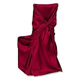 LinenTablecloth Satin Universal Chair Cover Burgundy