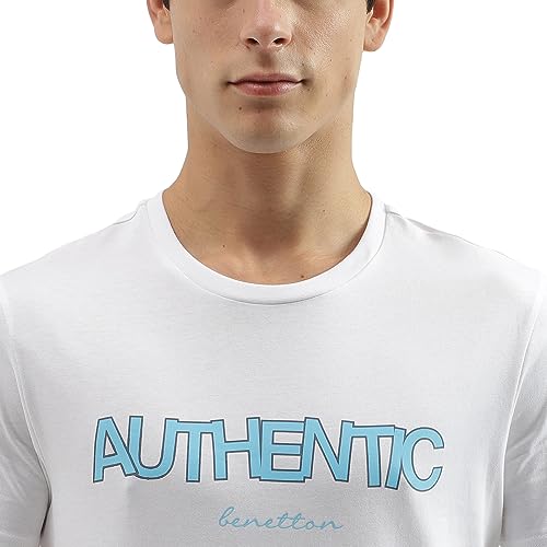 Image of UNITED COLORS OF BENETTON Men's Solid Regular Fit T-Shirt