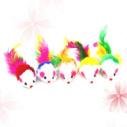 10 peças Cor de gato Rabo de pelúcia Gato Realístico Pequeno Mouse Cor Aleatória Brinquedo Divertido