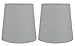 Meriville Set of 2 Gray Linen Clip On Chandelier Lamp Shades, Hardback, 4-inch by 5-inch by 5-inch
