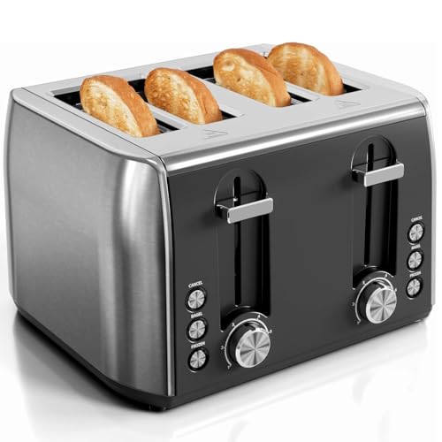 Electactic 4 Slice Toaster with Crumb Tray for Easy Cleaning,