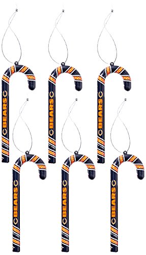 NFL Football Team Logo Candy Cane Tree Ornament 6-Pack Set - Pick Team!