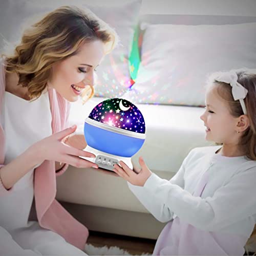 Star Projector, MOKOQI Night Light Lamp Fun Birthday Gifts for 1-4-6-14 Year Old Girls and Boys Kids Bedroom Decor -Blue - Thumbnail 4