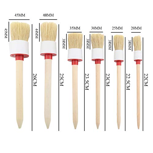 SUBANG 11 Pieces Car Detailing Brush Set for Cleaning Wheels,Interior,Exterior,Leather, Includes 6 Pcs Wooden Handle Boar Hair Automotive Detail Brush,3 Pcs Wire Brush and 2 Pcs Air Conditioner Brush