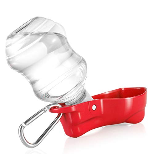 Flexzion Portable Dog Water Bottle Dispenser, Pet Water Bottle With Hanging Buckle And Foldable Travel Water Bowl For Dogs, Puppies, Cats, Rabbits, And Small Pets (Red) #TOP1