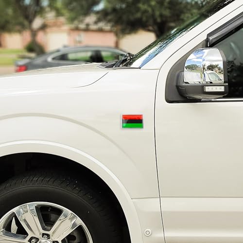 Image of Afro American Flag Sticker Emblem Black Liberation Decal Car Chrome Flags, 2 Pack, 3 x 2 inches
