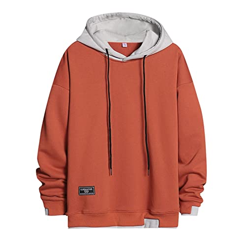 Pull pour homme couleur unie orange manches longues pull de loisirs