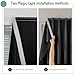 Jilron Magic Tape Stick on Curtains Blackout Curtains for Bedroom no Drillng Self Adhesive Curtain no Rod Small Window (Black, 35