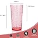 Yalin 24-Ounce Plastic Tumbler Acrylic Drinking Glasses, Reusable Plastic Cups, Stackable, BPA-Free, Shatter Proof, Dishwasher Safe, Set of 8 (Pink)