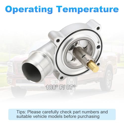 Image of 1A4712006215 Coolant Thermostat compatible with Detroit engines DD13 DD15 | Compatible with Freightliner Cascadia M2 114SD Western Star 4700SB 4800SB 4900EX 188 ℉ / 87 ℃, Replace A4722001315 A4712002915