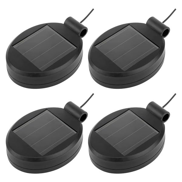 Kopinma 4 Pack Solar Lamp Replacement Top, Solar Panel, Lantern Lid Light Bulb, Led Replacement Top Battery Box for Outdoor Garden Patio Walkway Yard Hanging Lanterns