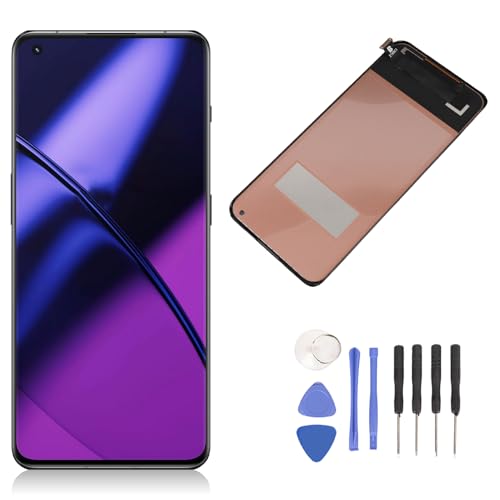 AMOLED för 10 Pro, 11 LED LCD-skärm Digitaliseringsenhet för Pekskärm för 11 PHB110 CPH2449 CPH2447 CPH2451, LCD-skärm med Reparationssatser, 6,71 Tum
