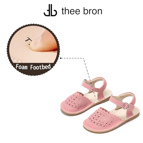 Image of THEE BRON Toddler Floral Cutout Closed Toe Sandals for Girls Breathable Summer Shoes