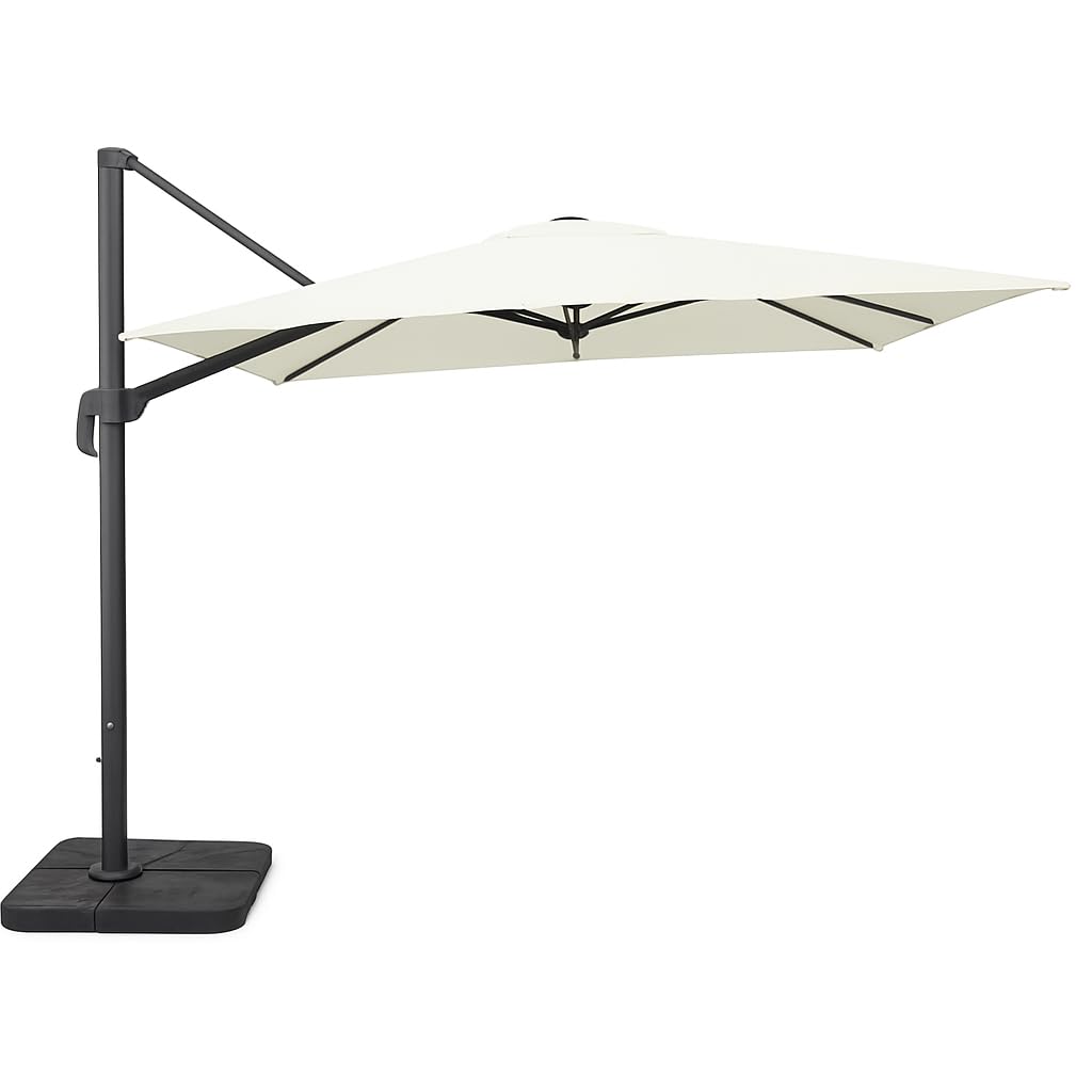 BAKAJI Ombrellone da Giardino Decentrato 3x3 Mt Palo Alluminio Chiusura a Manovella Base a Croce Sistema Air Vent Arredamento Esterno Gazebo Piscina Giardino Terrazzo Ambienti Esterni (Beige