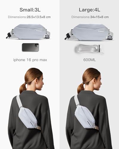 Image of Inateck Sling Bag X, Stylish Crossbody Bag with Adjustable Shoulder Strap, Water-resistant Shoulder Bag for Men and Women, Gray Blue, Small, Casual