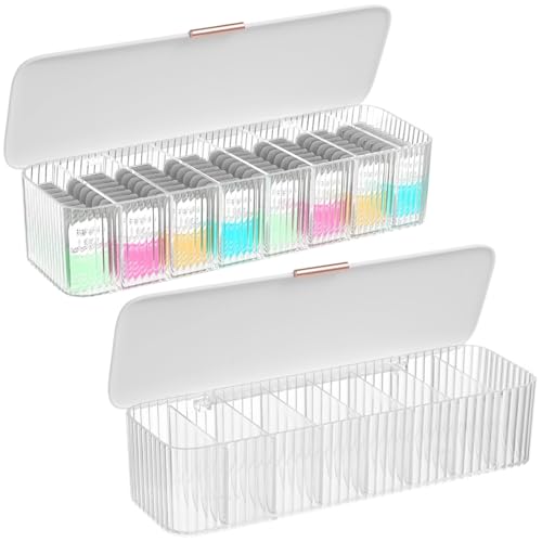 Lot de 2 organiseurs quotidiens pour lentilles de contact, 8 emplacements, boîte de rangement quotidienne pour lentilles de contact avec couvercle, distributeur de lentilles de contact quotidien en Lot de 2 organiseurs quotidiens pour lentilles de contact, 8 emplacements, boîte de rangement quotidienne pour lentilles de contact avec couvercle, distributeur de lentilles de contact quotidien en