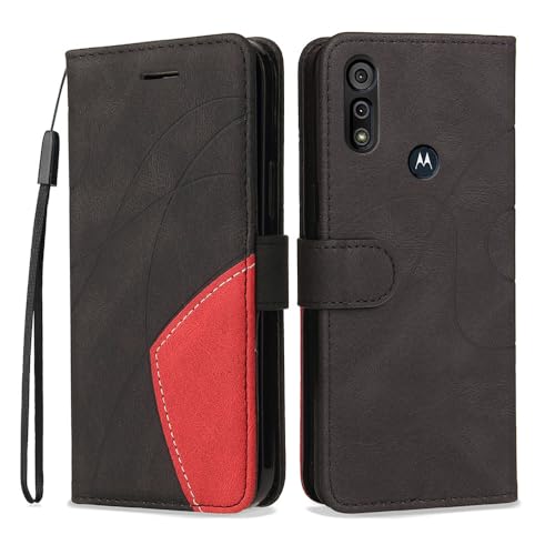 Compatible con Motorola Moto E6i/Moto E6s 2020 - Funda Delgada 2 Tonos con Cuero Suave Tacto y TPU, Ranuras para Tarjetas