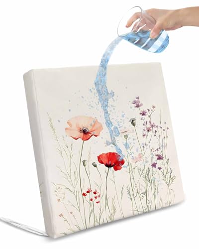 2 Pack Spring Floral Waterproof Cushion Covers with Ties, Outdoor Patio Chaise Lounge Chair Seat Cushion Slip Covers Replacement(Only Cover) Vintage Summer Botanical 22