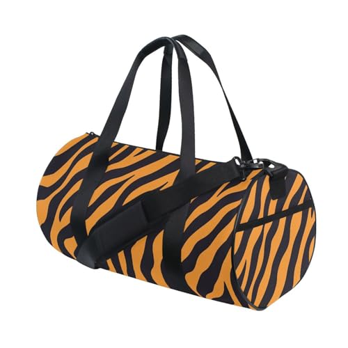 Tiger Print Sports Duffel Bag Durable Full Print Barrel Gym Bag with Large Main Pocket, Side Zippered Compartment for Training Gear Sportswear and Travel Essentials3