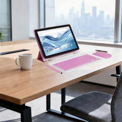 Image of Android 15 10 Inch Tablets, 20GB RAM 128GB ROM 2TB Expandable, 2.0GHz Quad-core Processor, 2 in 1 Tablet with Stylus Mouse Keyboard Case, 5G WiFi6, BT 5.0, 6000mAh, Widevine L1