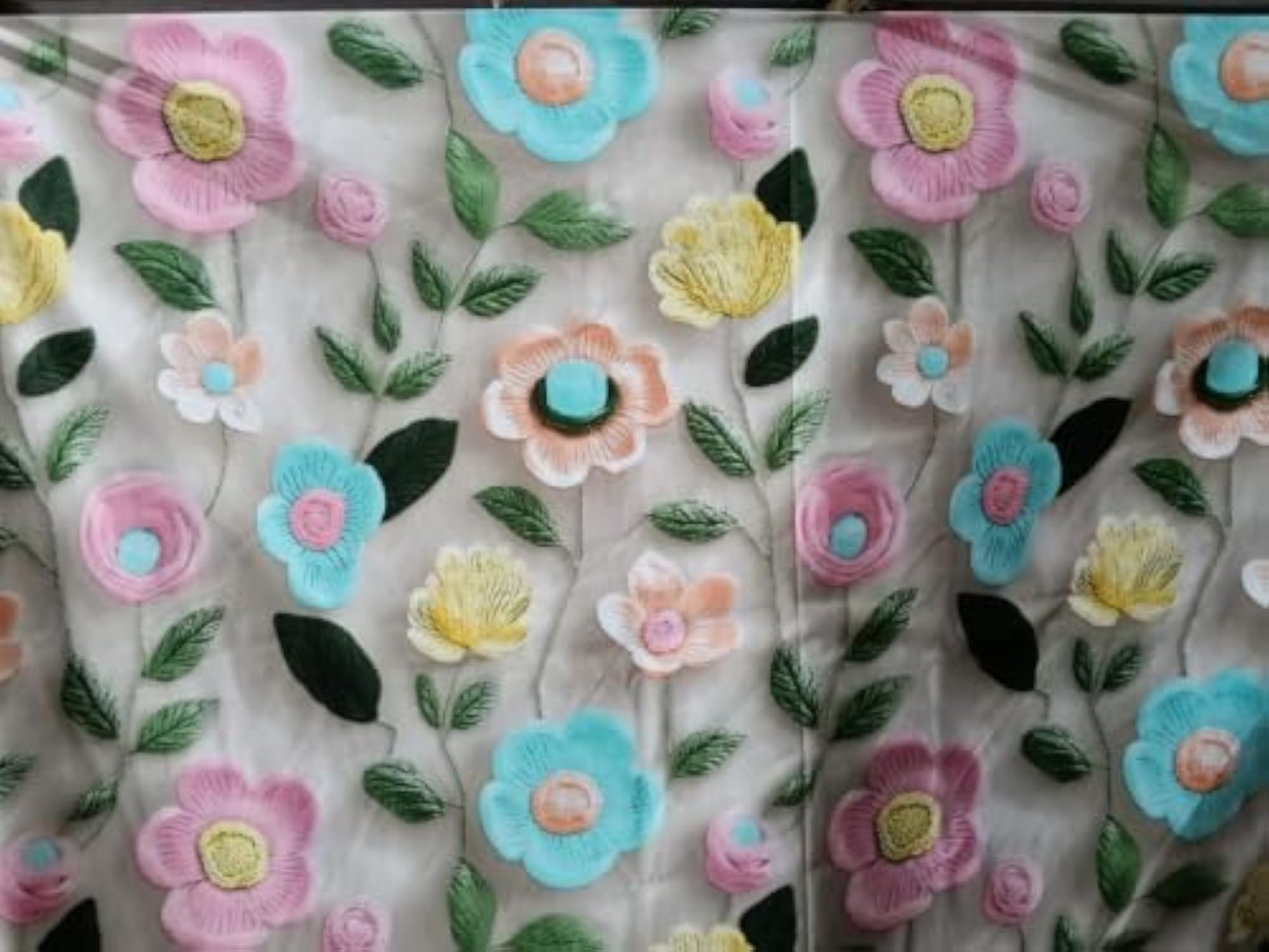 7D Printed Floral King Size Fitted Bedsheet with 2 Pillow Covers