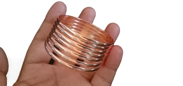 100% Solid Copper Bangles Set-7, Copper Stackable Bangles, handmade Cuff Bangles, Set of 7 Stacking Bracelets, Arthritis Copper Bracelet Jewelry,2