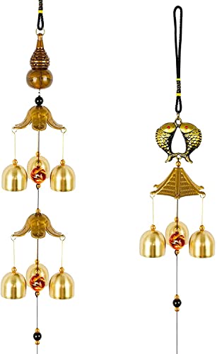 Lot De 4 Carillons à Vent Vintage Dragon Et Poisson - Carillon à Vent Porte-bonheur Feng Shui