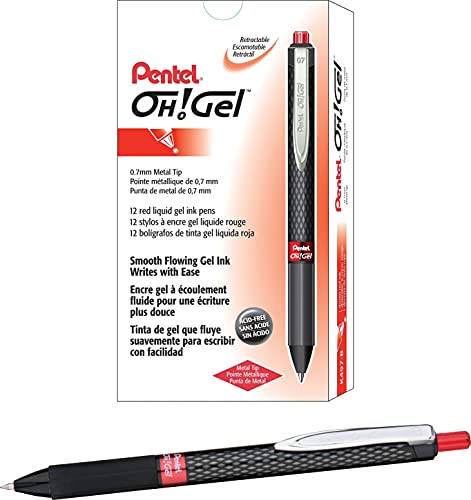 Bolígrafo gel Pentel recargable tinta roja miniatura 2