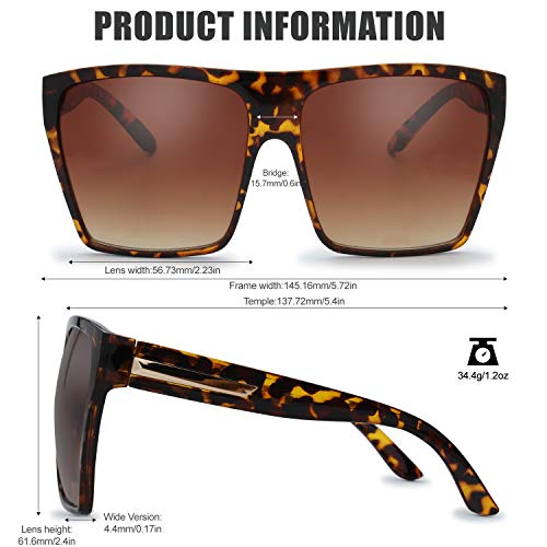 Image of The Fresh Large Oversized Fashion Square Flat Top Sunglasses - Exquisite Packaging