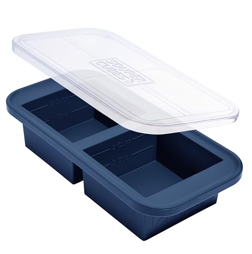 Souper Cubes 2 Cup Silicone Freezer Tray with Lid, Perfect for St...