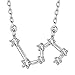 Chaine Signe Astrologique Collier Femme Argent Sterling Pendentif 12 Constellation Gourmette Ras de Cou Acier Inoxydable Zodiaque-[Leo]-Cadeau Mariage Noël Grâce Valentin Fêtes des Mères