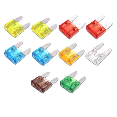 PACLVIO 10PCS Car Fuses Assortment Kit, 5A 7.5A 10A 15A 20A 25A 30A Auto Fuses, Standard Blade Fuse Assortment Kit Replacement for Car RV Truck Motorcycle Boat