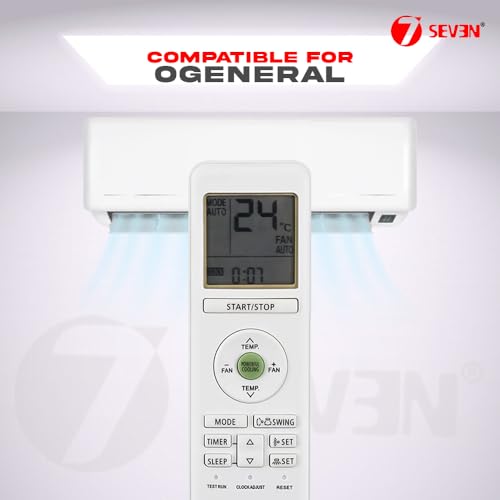 Image of 7SEVEN Compatible with O General AC Remote AR-RHA2E Model 203 Suitable Only for ASGG30CETA-B ASGG36CETAB ASGA24BMAA-B ASGA24FUTD-B ASGG30CETA-B Air Conditioner of Ogeneral