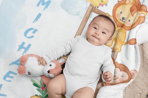 Tidal Colors Personalized Baby Blanket with Name, Custom Baby Name